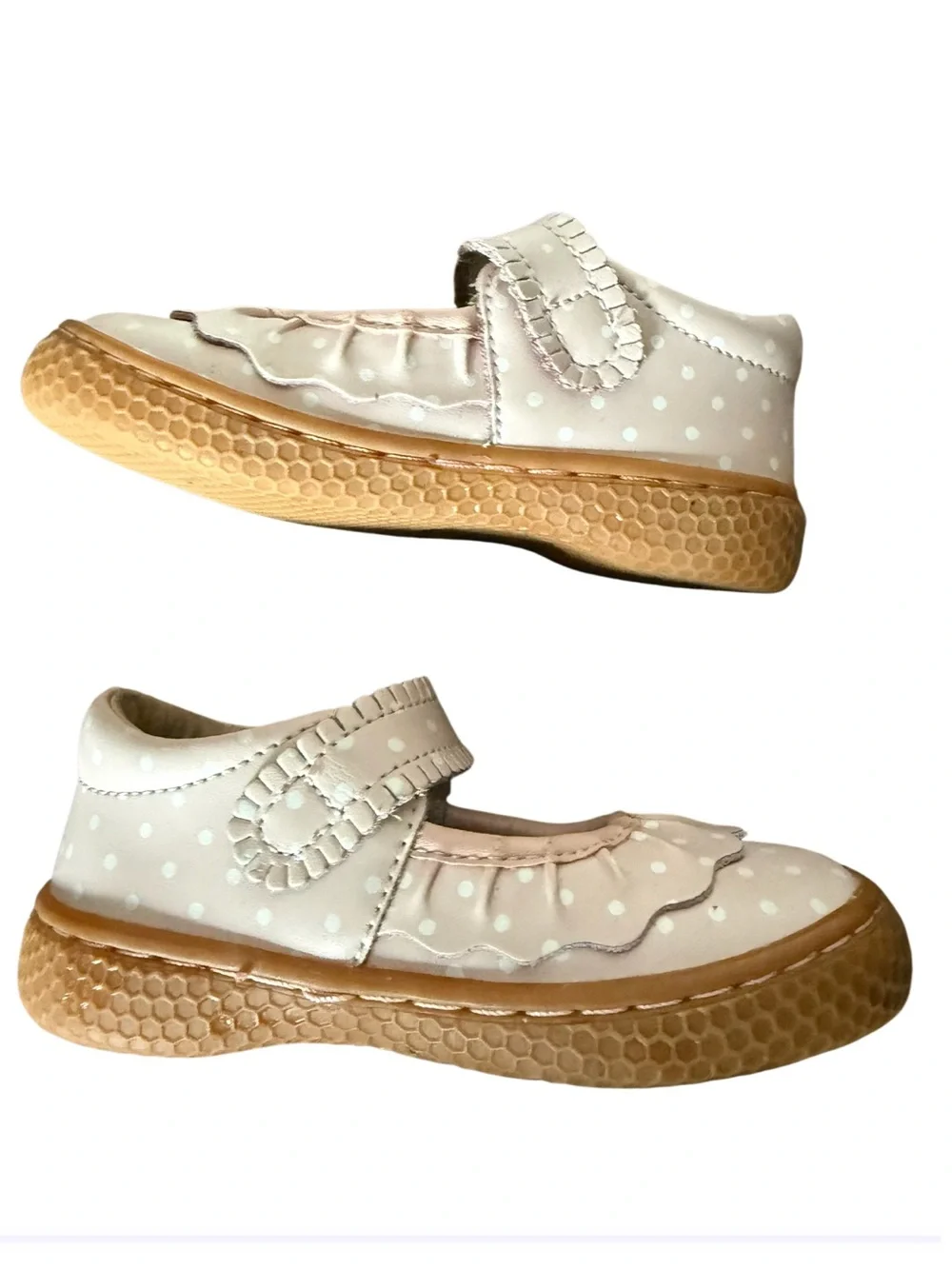 Livie & Luca Pink Polka Dot Leather Mary Janes-Size 5